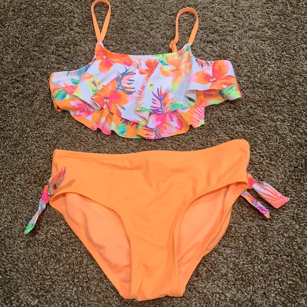NWT Justice size 14 orange bikini